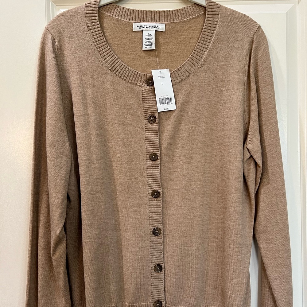 Banana Republic Camel Cardigan NWT